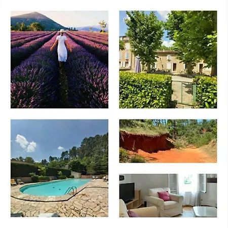 superbe appartement en résidence avec piscine dans le Luberon au pied du colorado provencal Rustrel Esterno foto